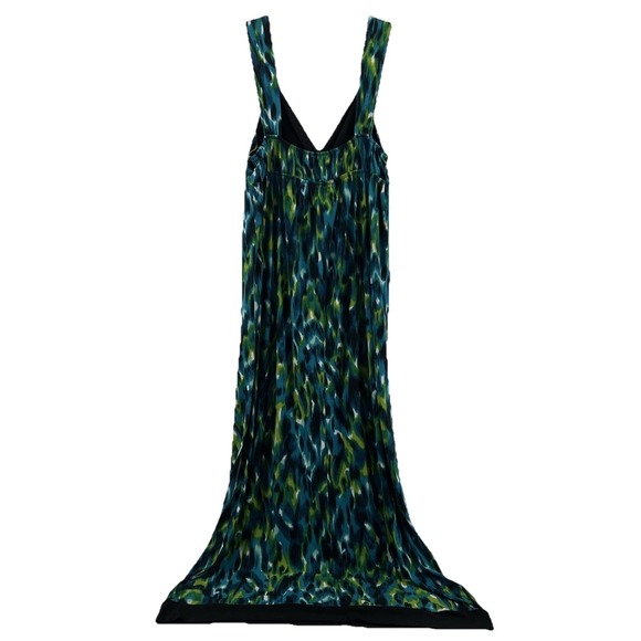 Maxi Dress Women's XL Blue Green Abstract Coastal Casual Mom Vacation ABStudio - Picture 4 of 12